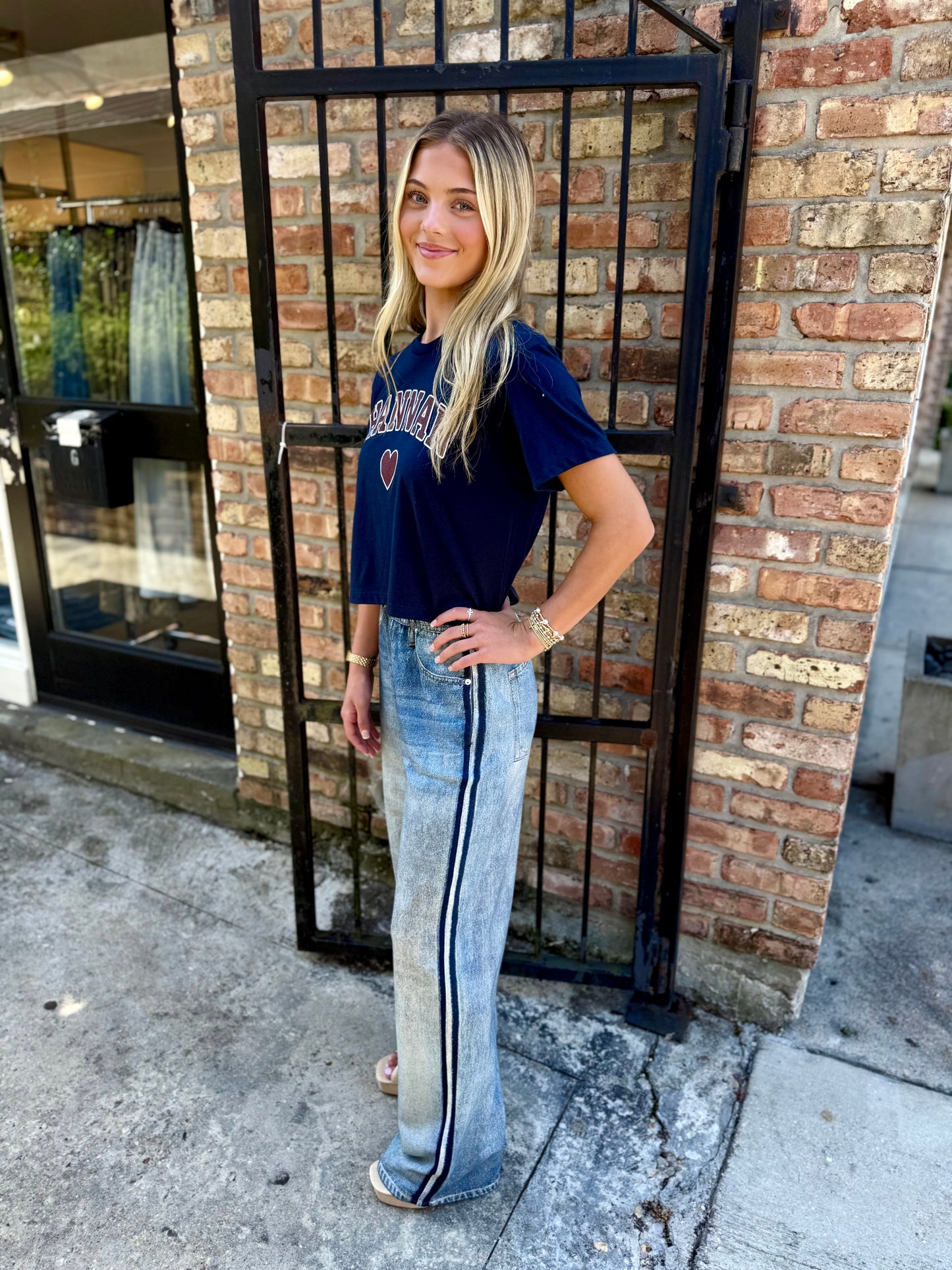 Hannan Heart Top- Navy