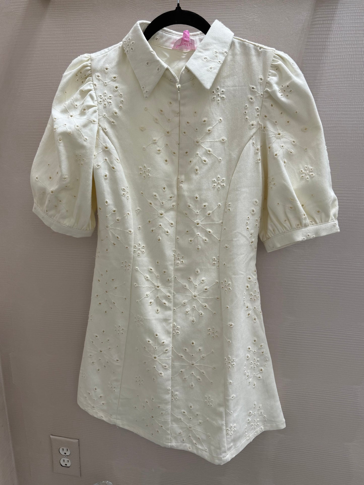 Shannon Mini Dress- Ivory Eyelet