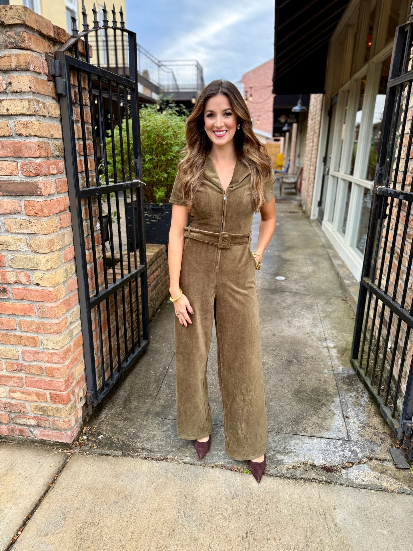 Morrison Corduroy Jumpsuit- Olive