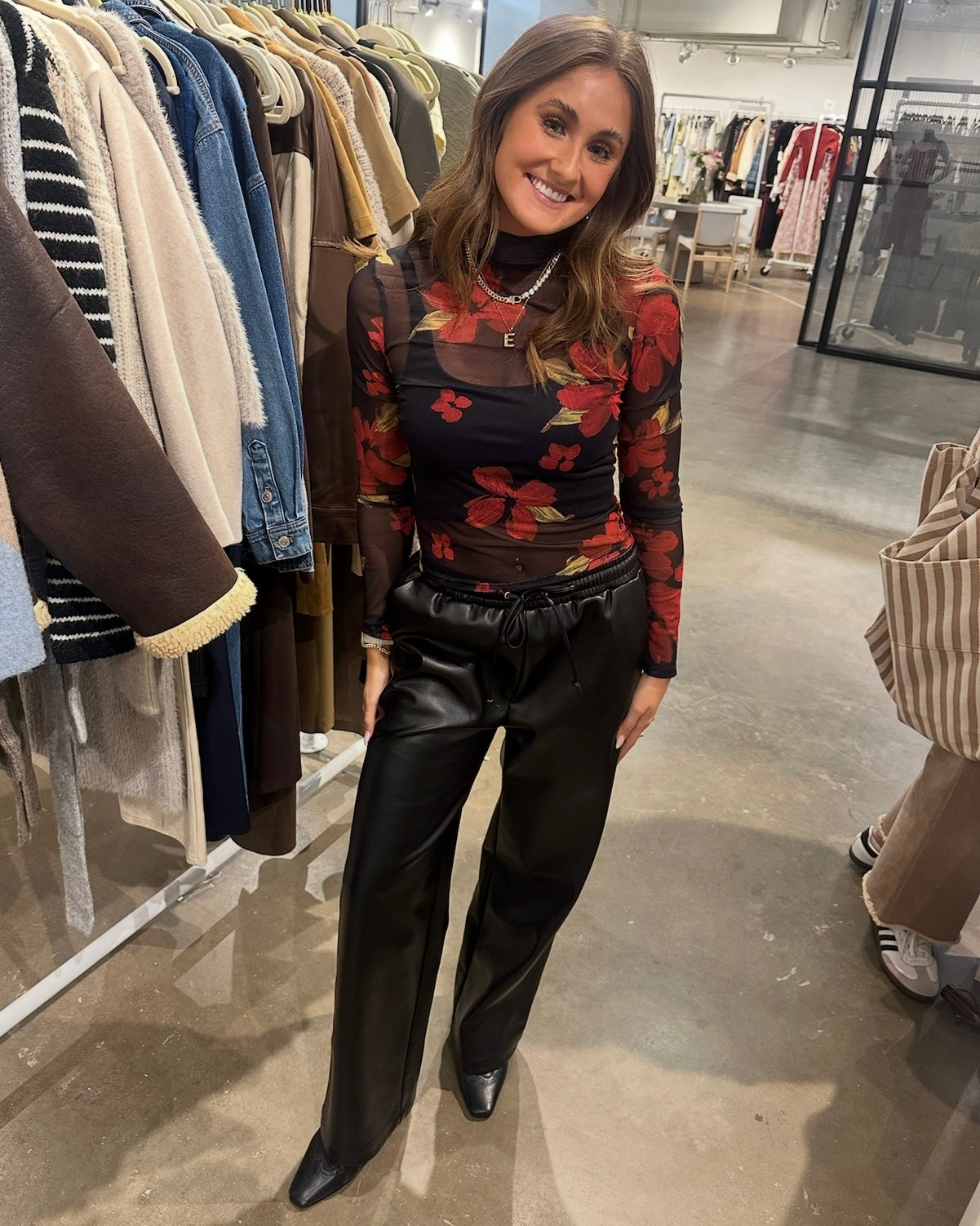 Gypset Glamour Mesh Top- Red Multi