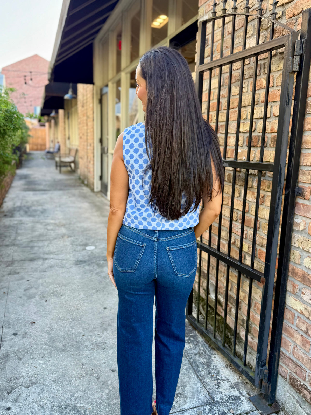 Dotty Polka Dot Top- Blue