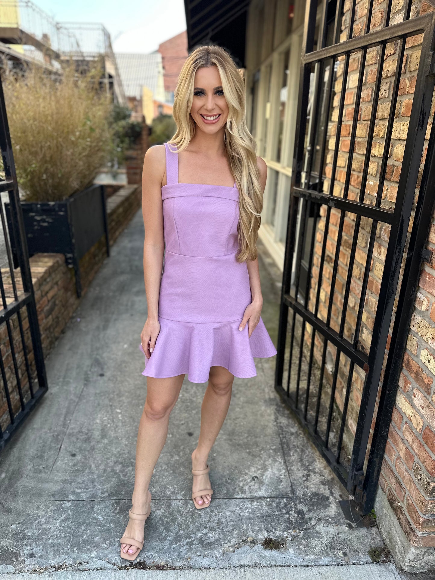 Emily Croc Mini Dress-Lilac