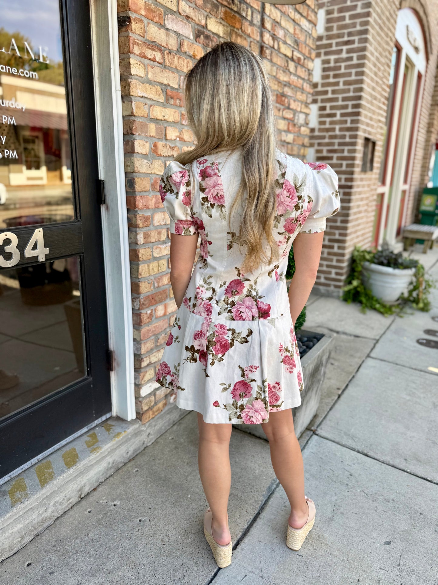 Alvina Floral Button Mini Dress