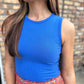 Farrah Fitted Ribbed Bodysuit- Royal Blue