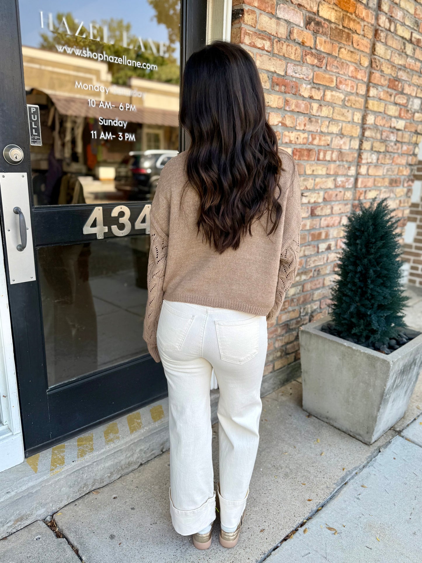 Wisteria Cable Sweater- Taupe