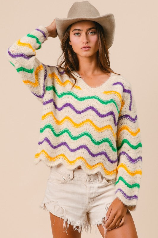 Selma Wavy Stripe MG Sweater