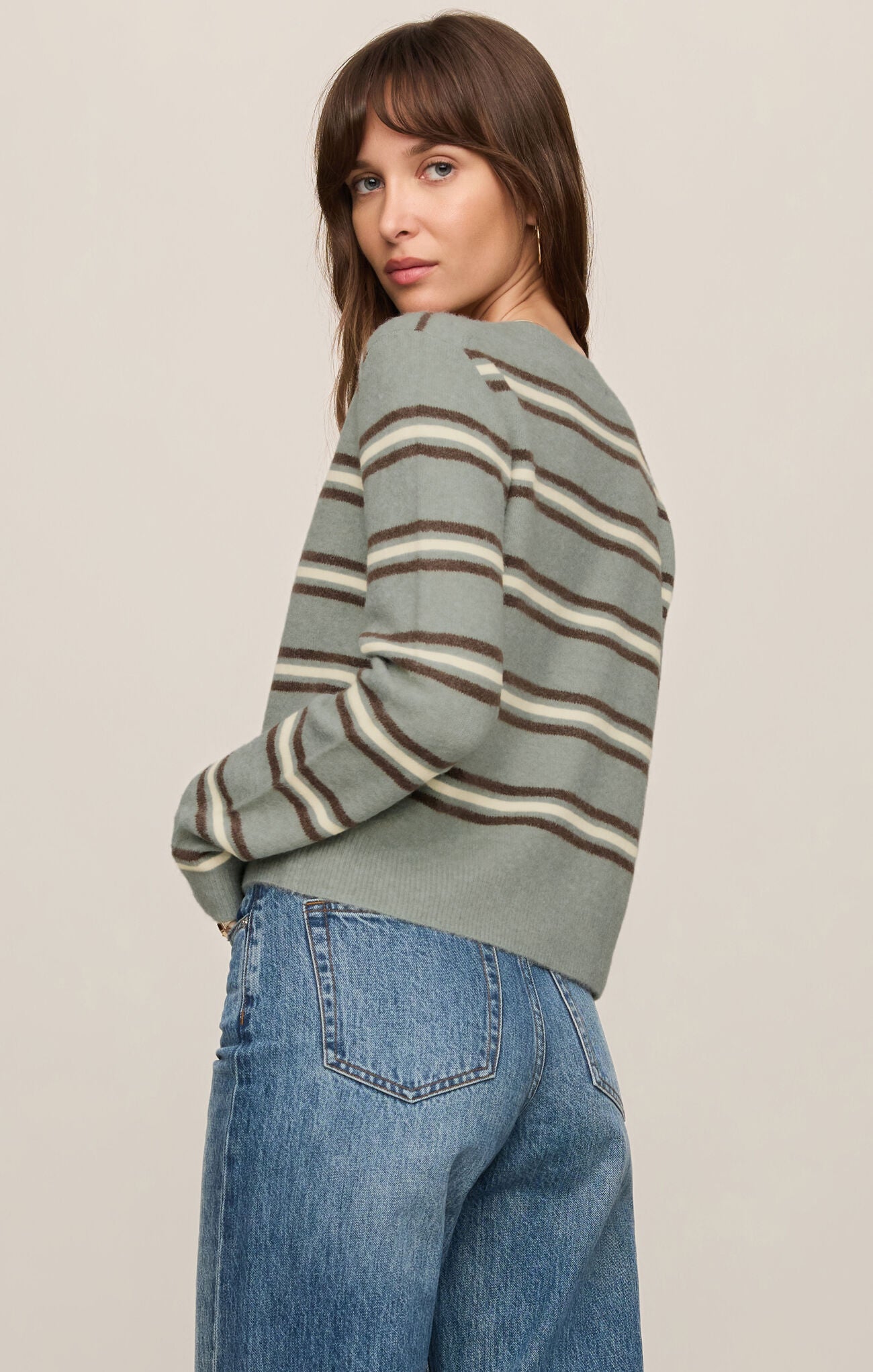 Z Supply Madina Stripe Cardigan- Aqua