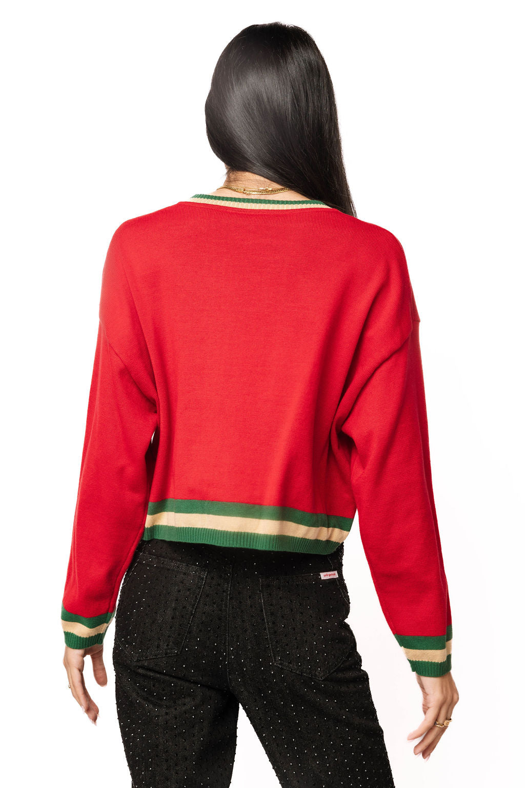 Queen Nutcracker Cardigan- Red & Green