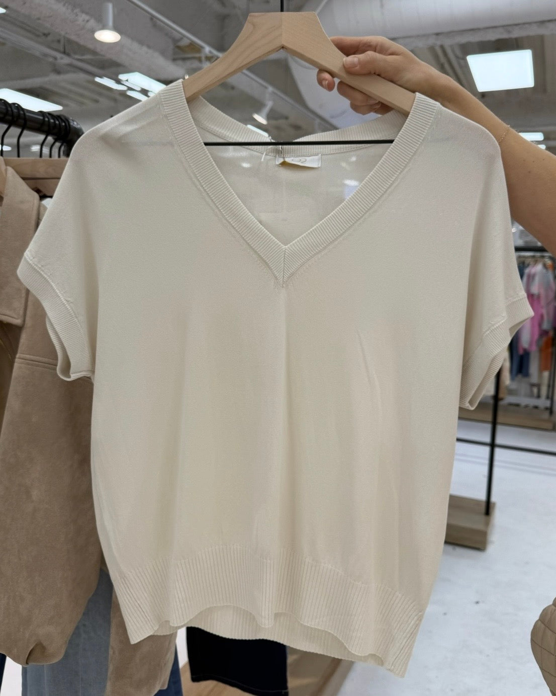 Jenna Summer Sweater Top- Beige