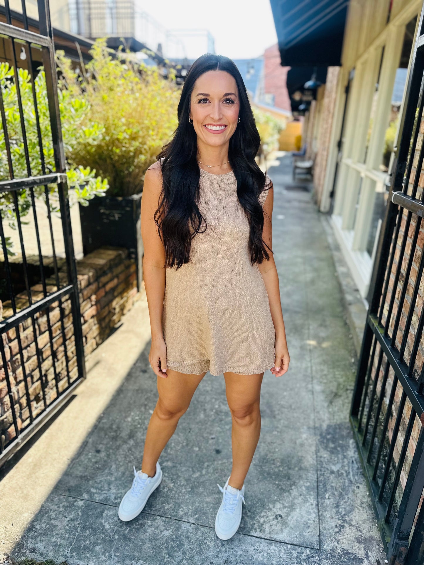 Dom Sweater Shorts- Tan