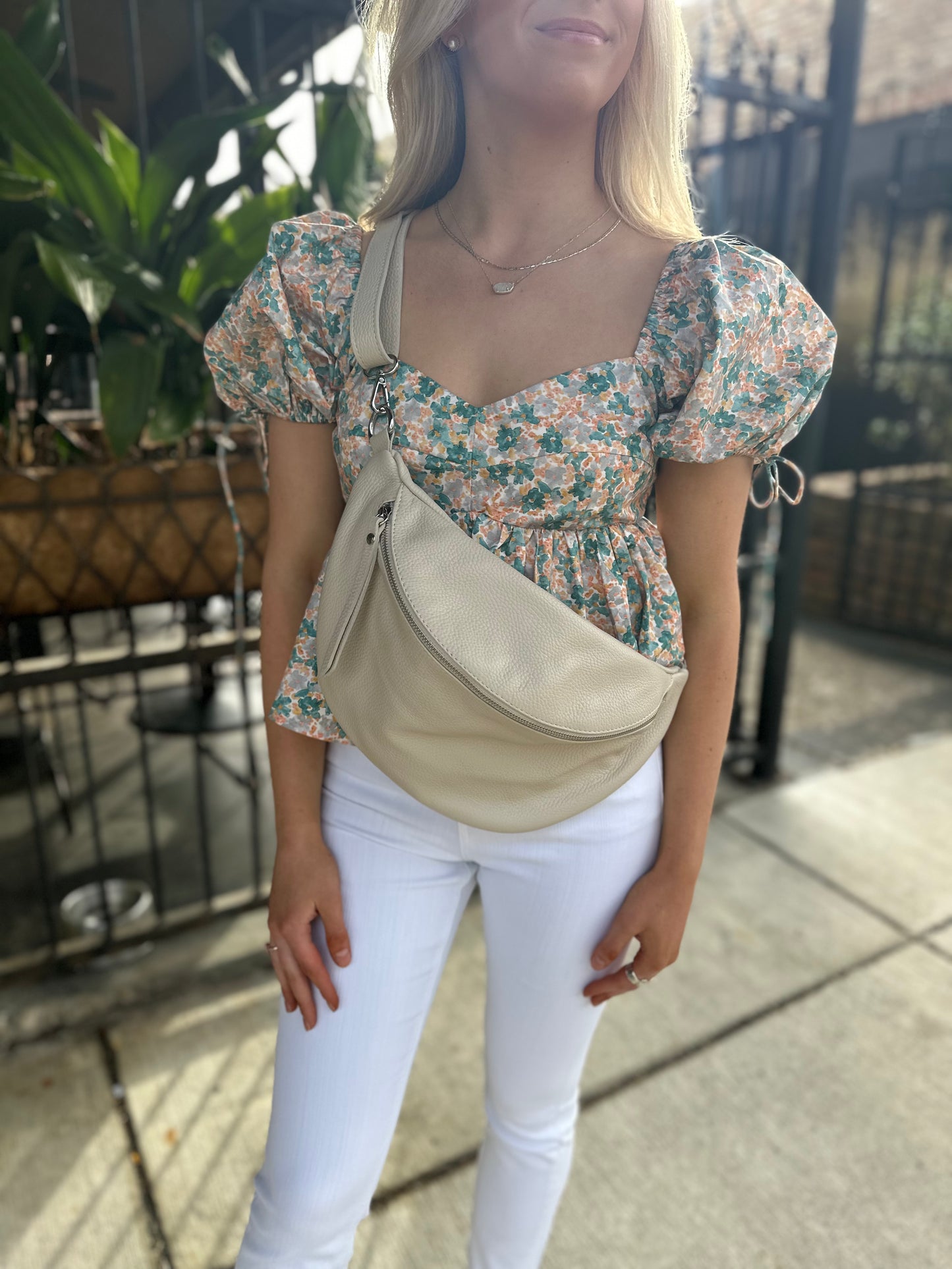 Nicoletta Crossbody/Fanny Bag- Beige