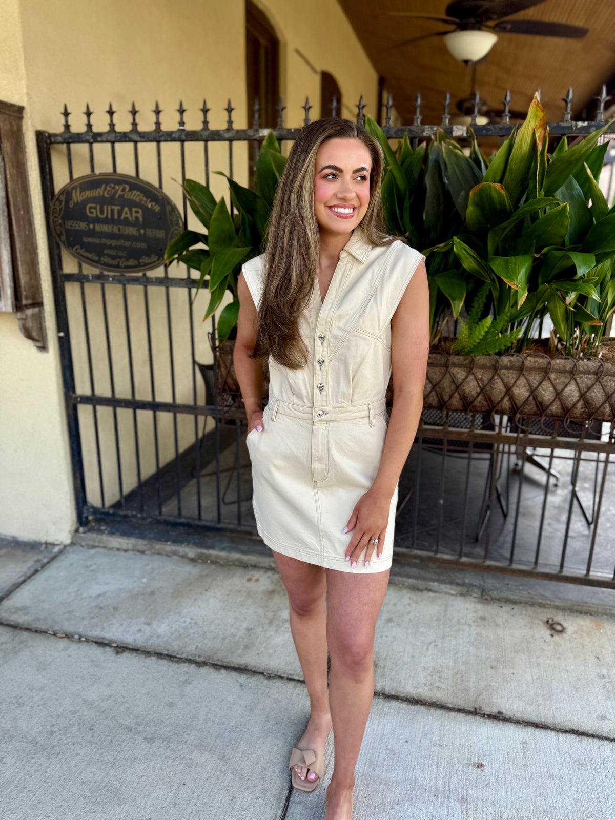 Felicite Denim Dress-Natural