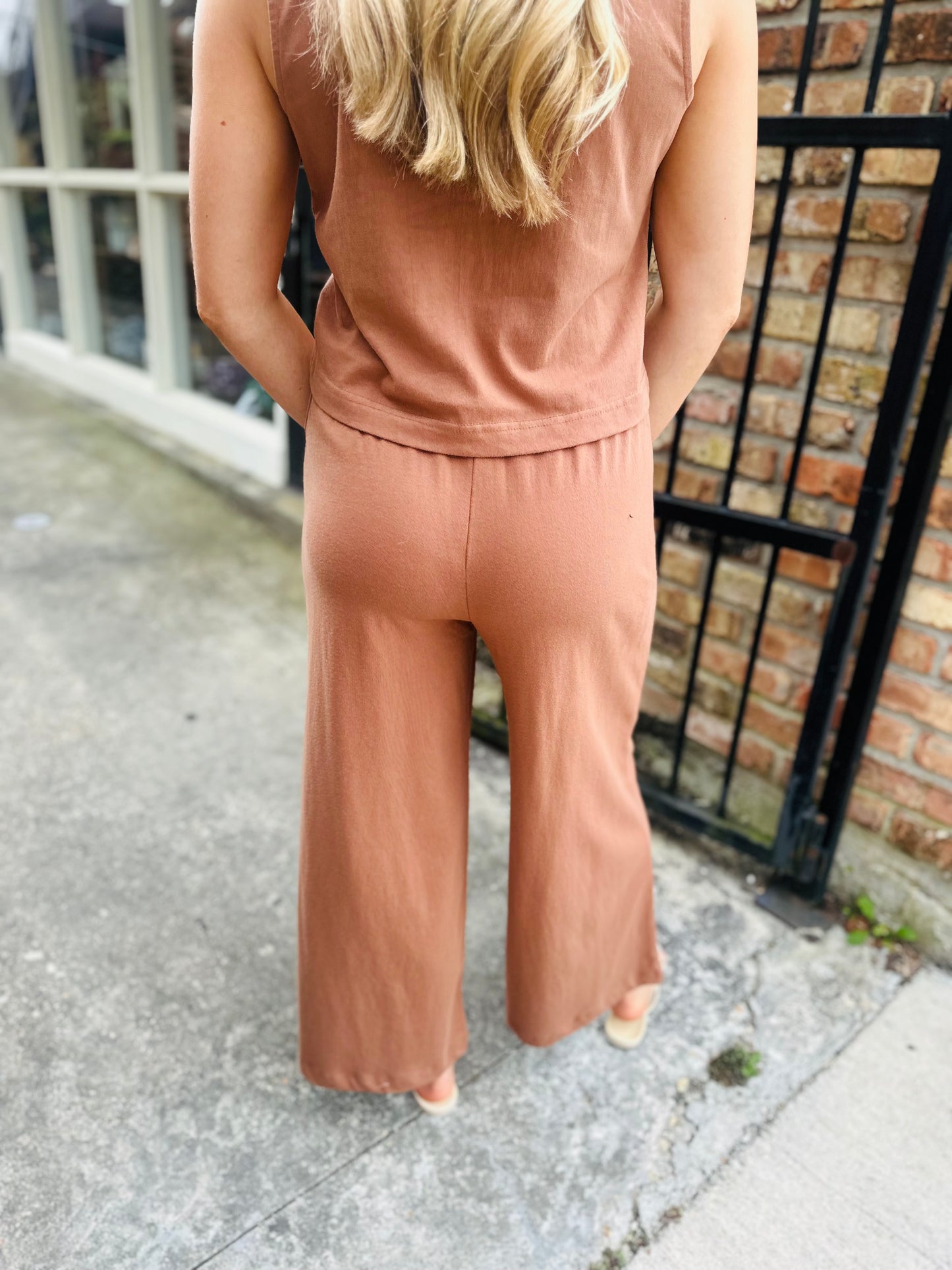 Z Supply Scout Jersey Flare Pant- Teakwood