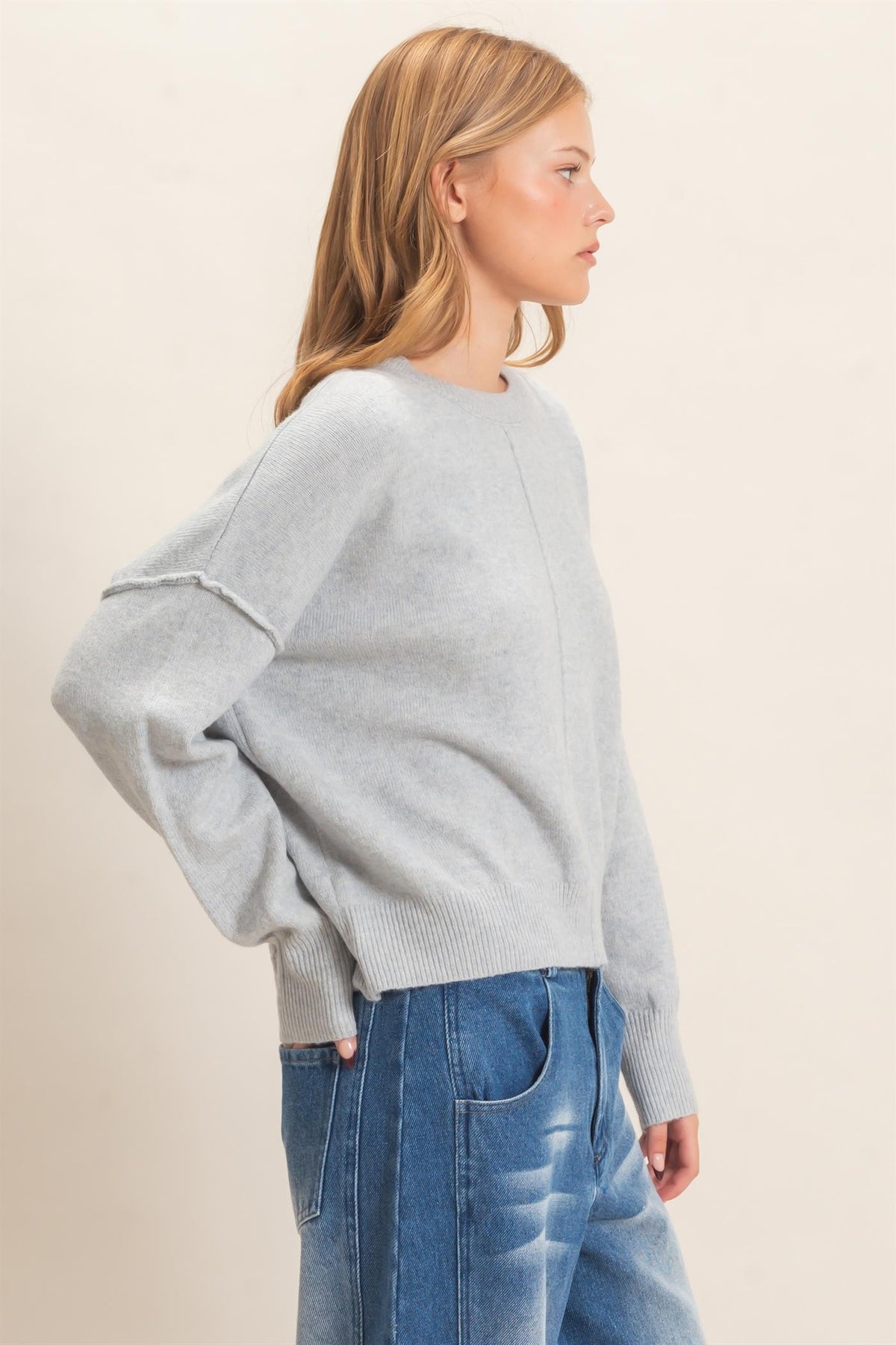 Donnelly Sweater- Misty Blue/Gray
