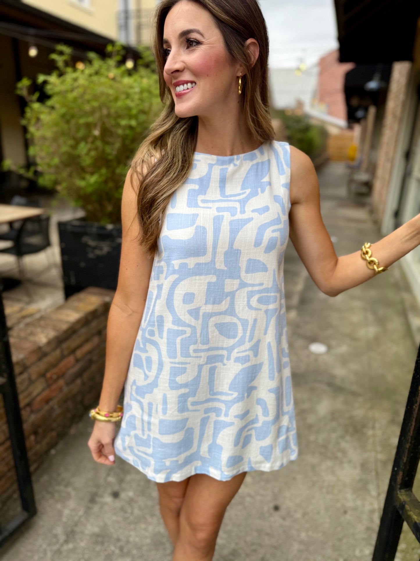 Pastel Dolmen Mini Dress- Blue