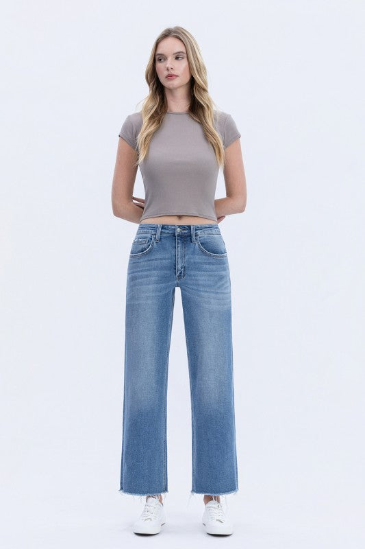 Kendall (Evening Star) HR Ankle Dad Jeans- Med Wash