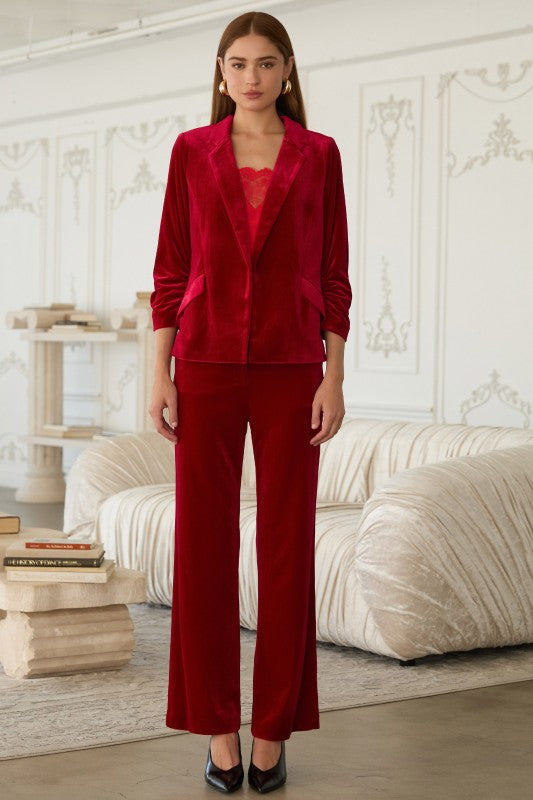 Ashley Velvet Pants- Red