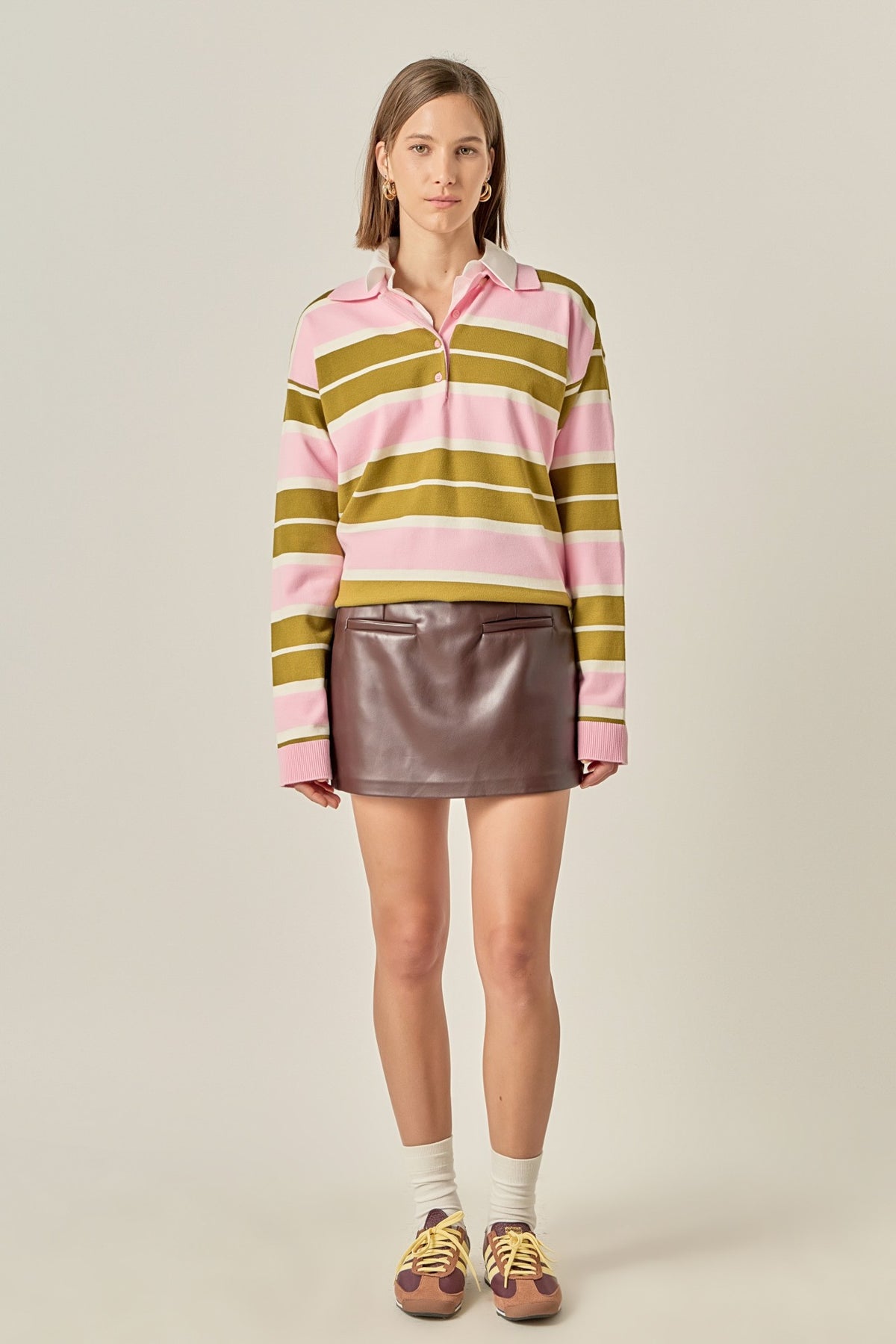 Columbia Faux Leather Skort- Dark Brown