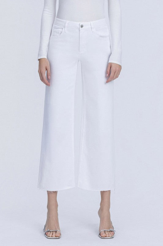 Olivia (Optic White) HR Wide Leg Denim
