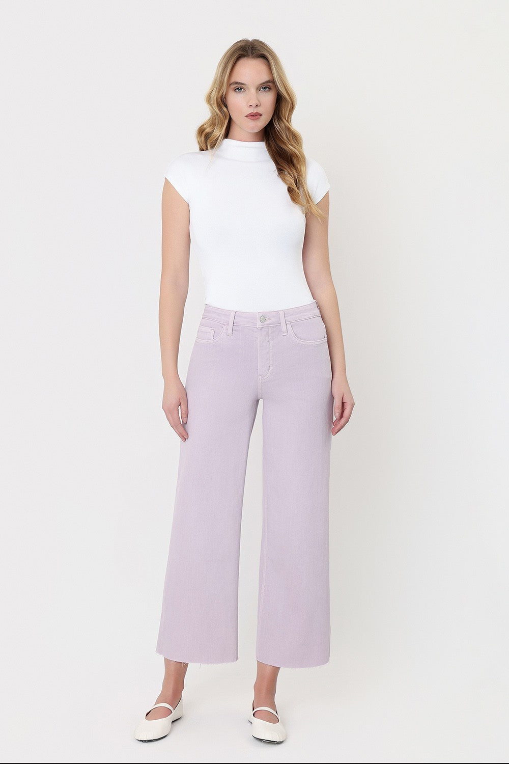 Olivia (Lavender) HR Wide Leg Denim