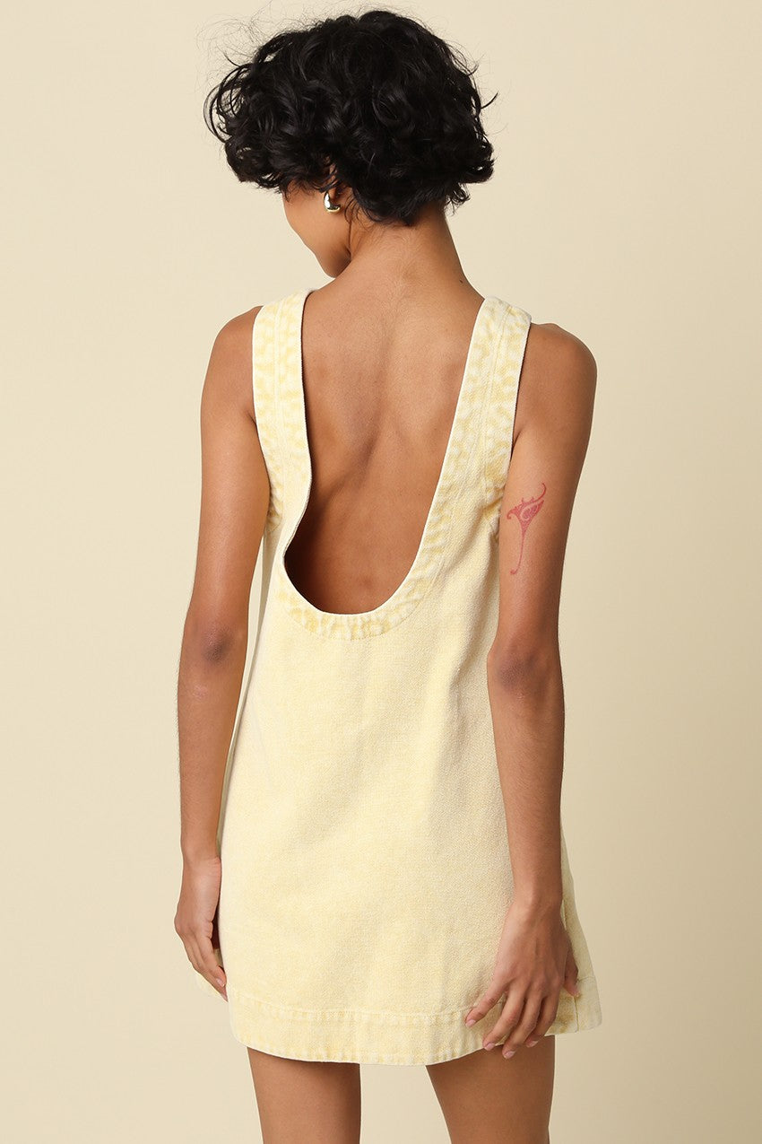 Luna Open Back Mini Dress- Butter