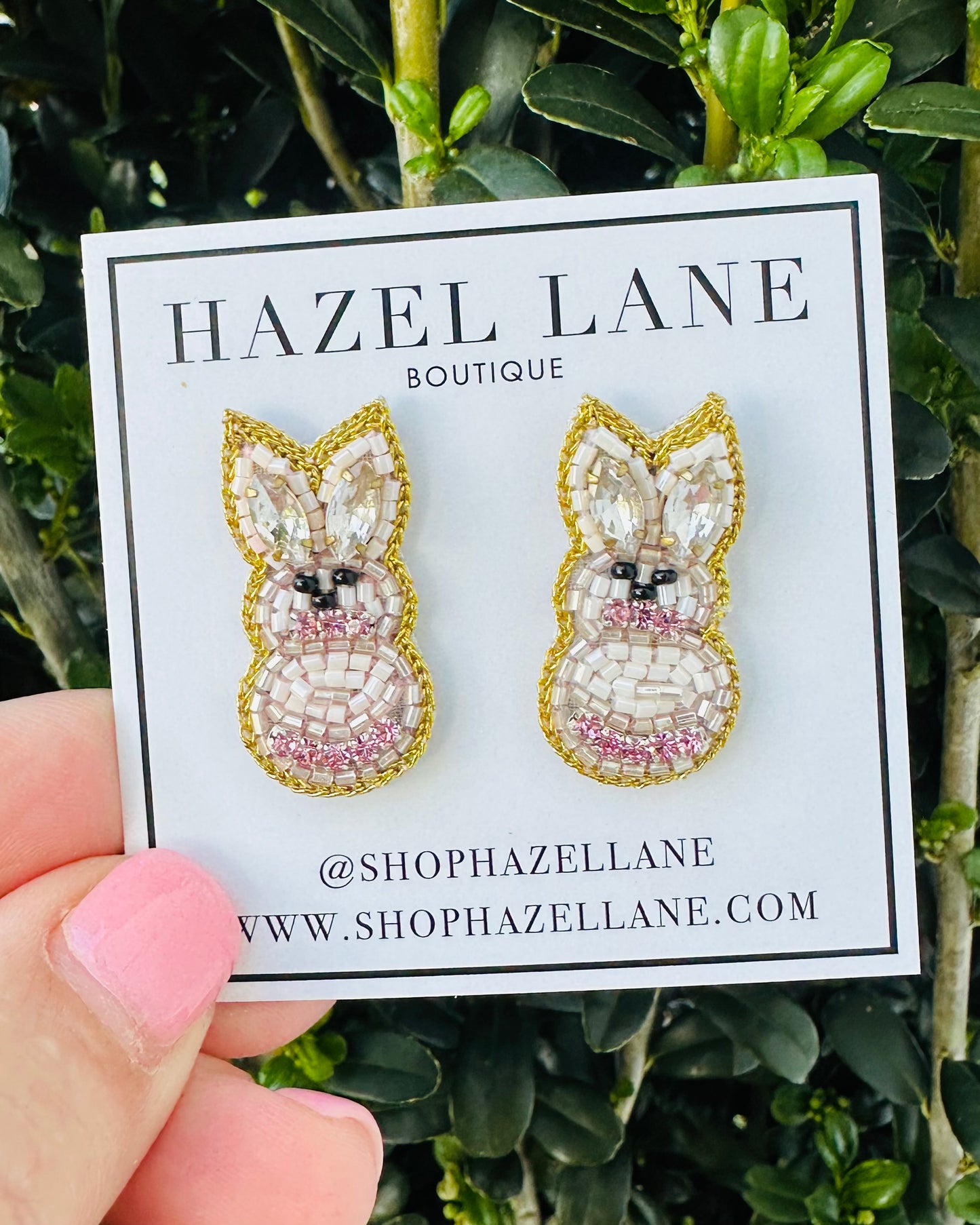 Peep Stud Earrings- Light Pink