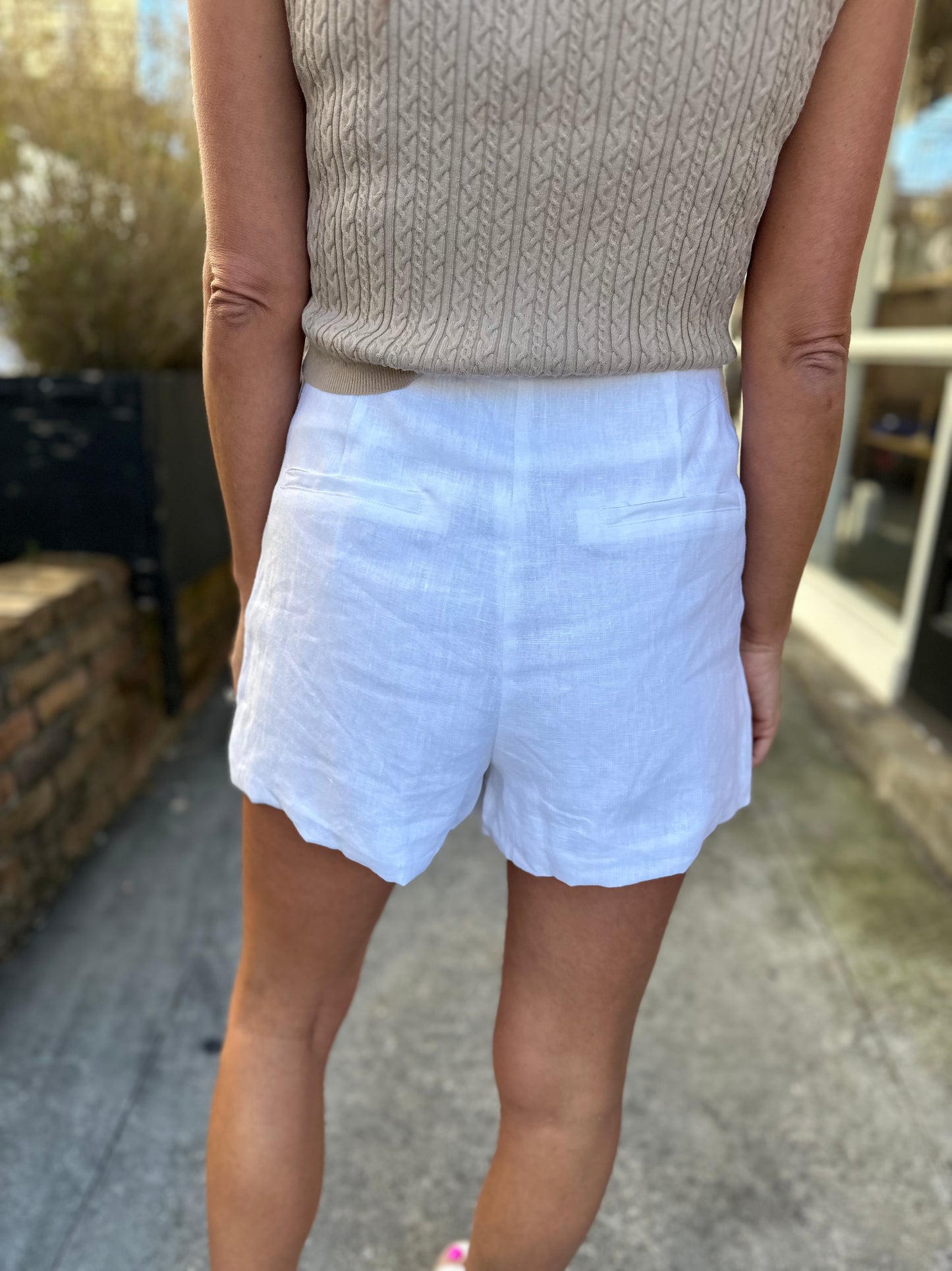 Emery Linen Skirt- White