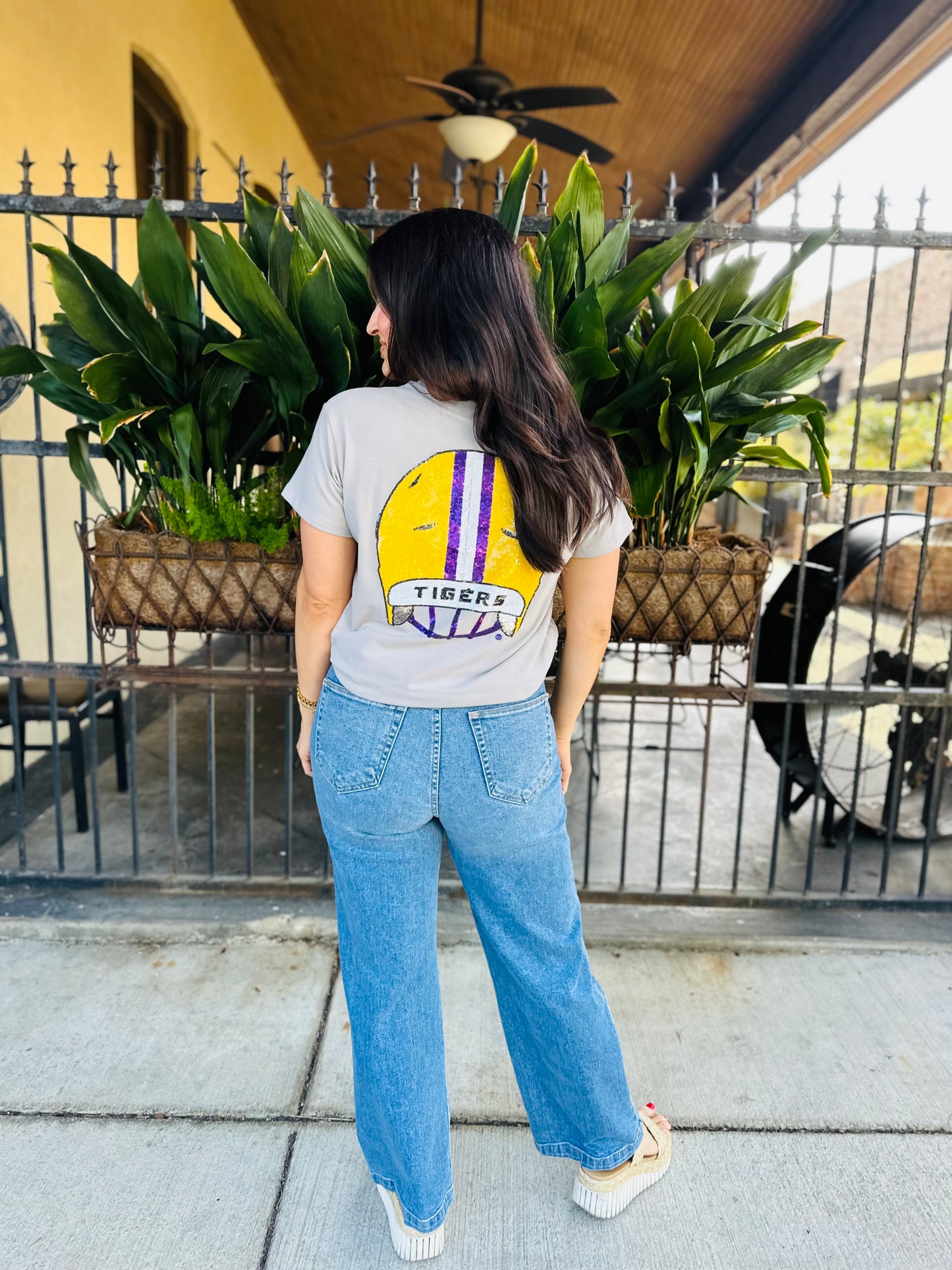 LSU Front & Back Helmet- Gray