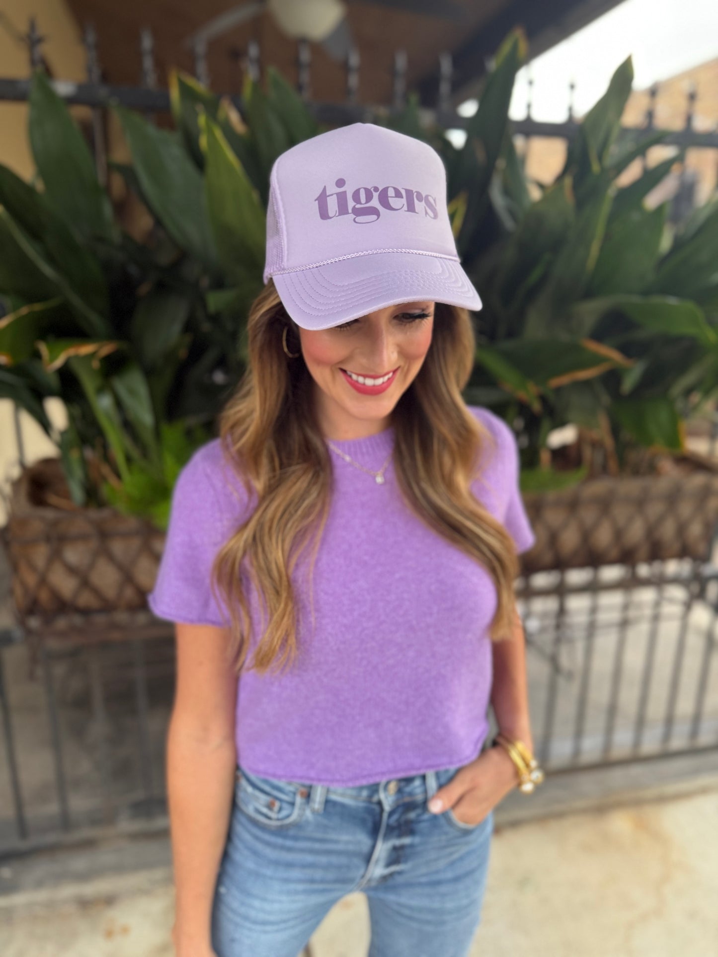 Tigers Trucker Hat- Lavender