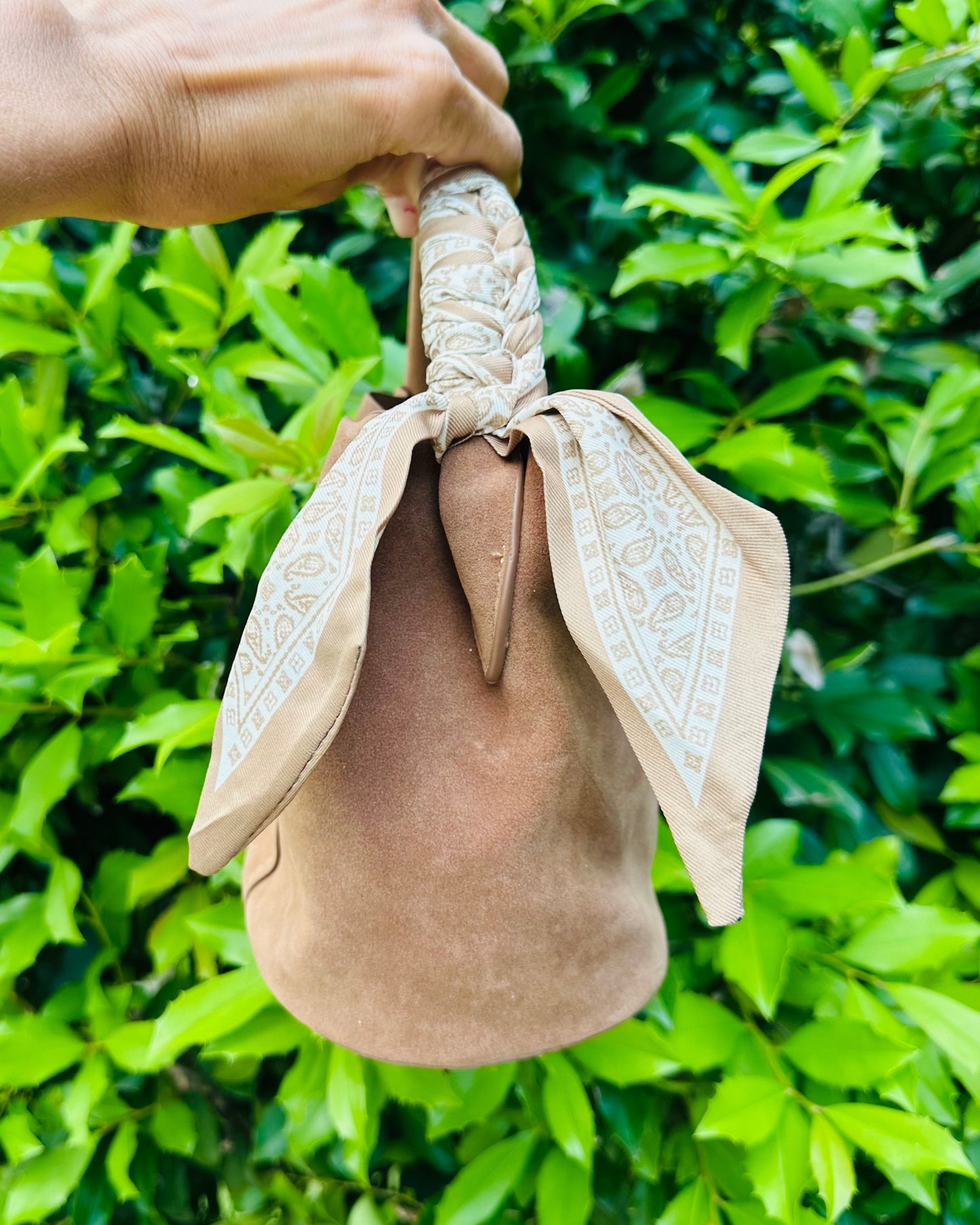 Shelley Suede Crossbody Bag- Tan