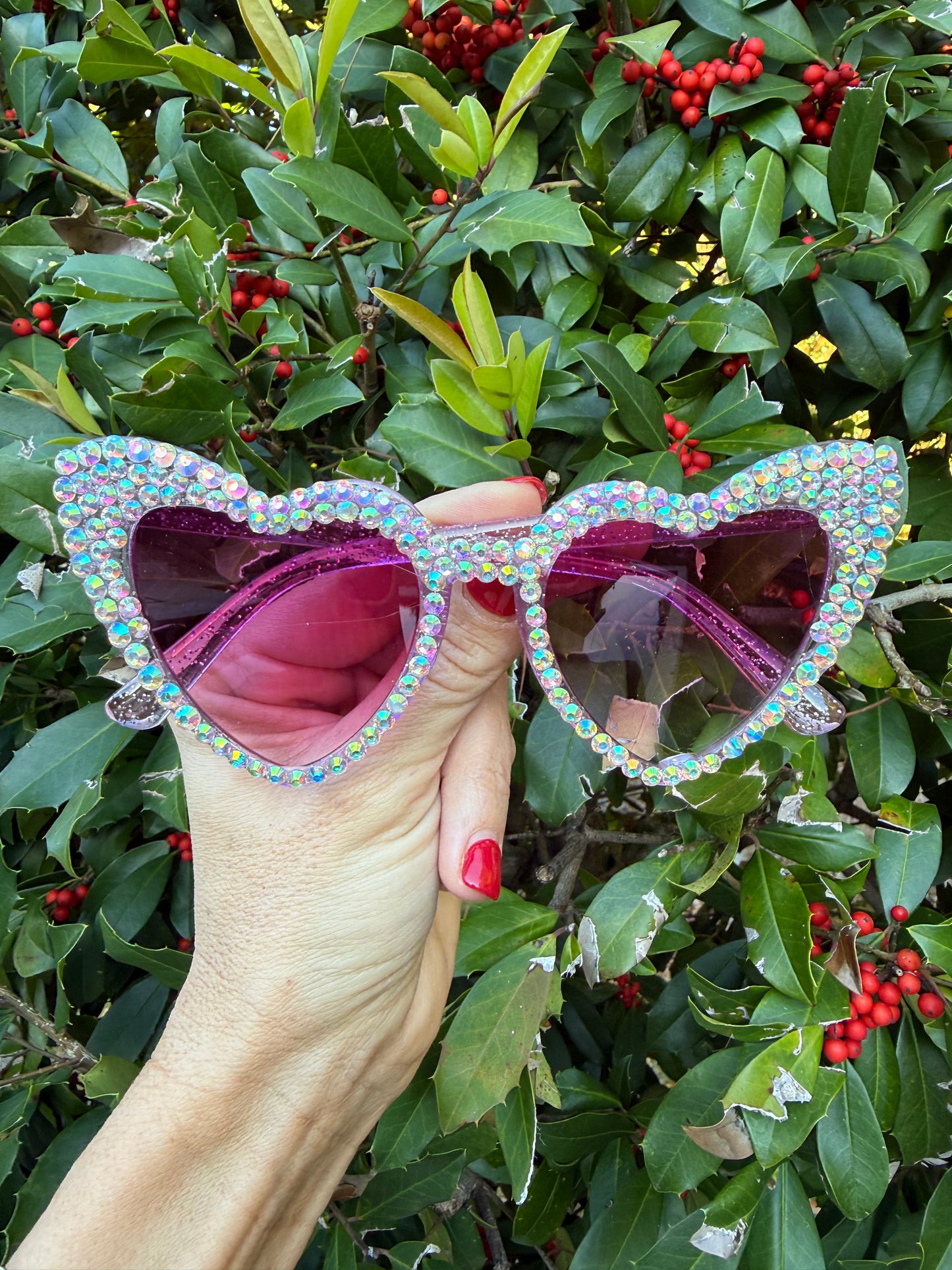 Sunglasses- Stone Heart Light Purple