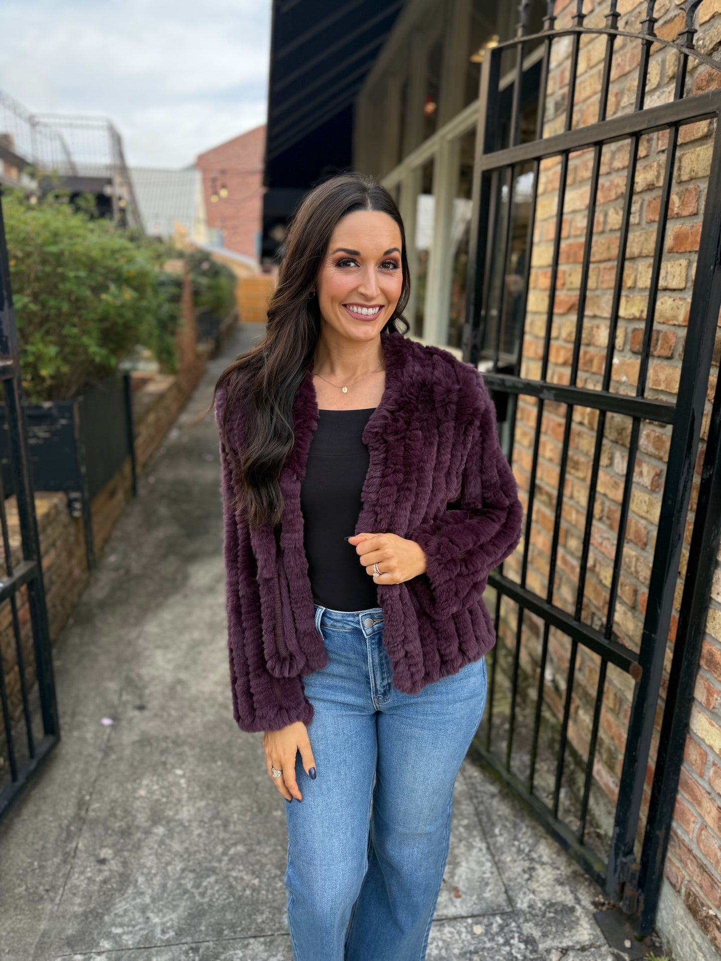 Rosa Fur Jacket- Bordeaux