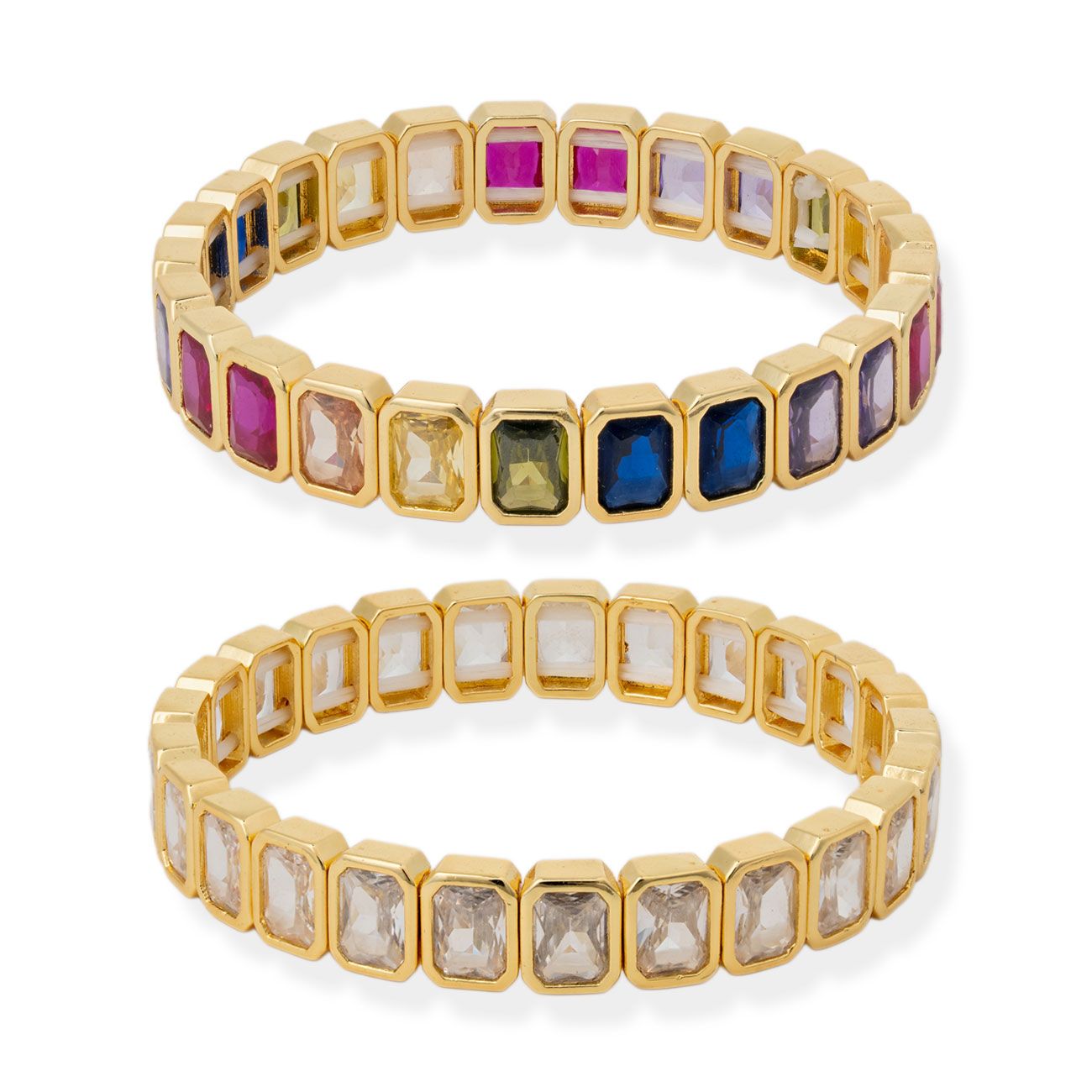 Gigi Stretch Bracelet- Gold Crystal