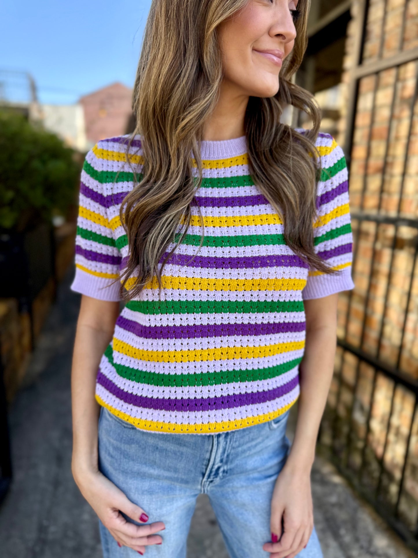 Basin MG Stripe Top- Lavender