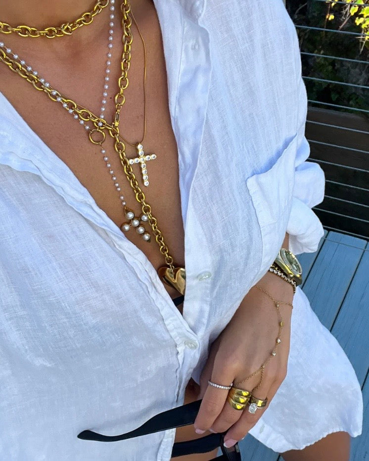 Puffy Cross Necklace