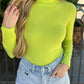 Ellie Ribbed Sweater- Lime