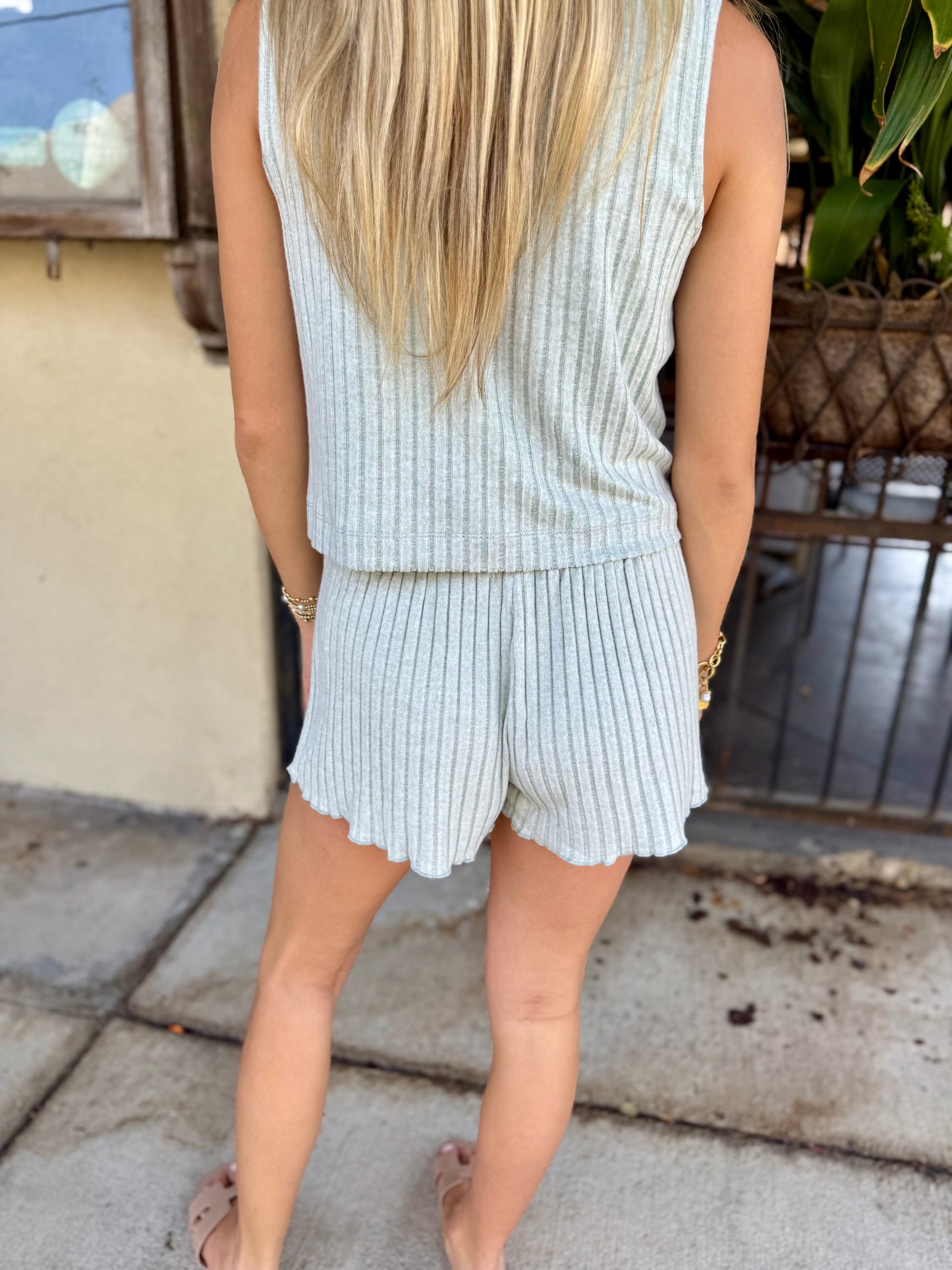 Z Supply Sloane Rib Tank- Aqua Cloud
