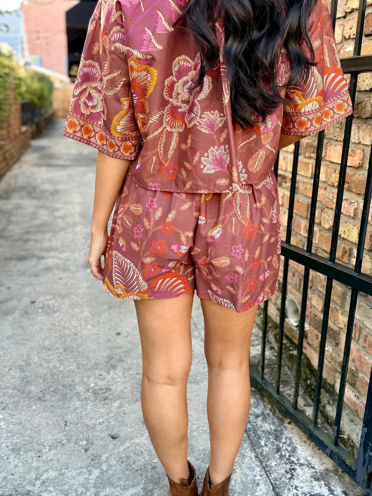 Izzy Botanical Skort- Terra Cotta