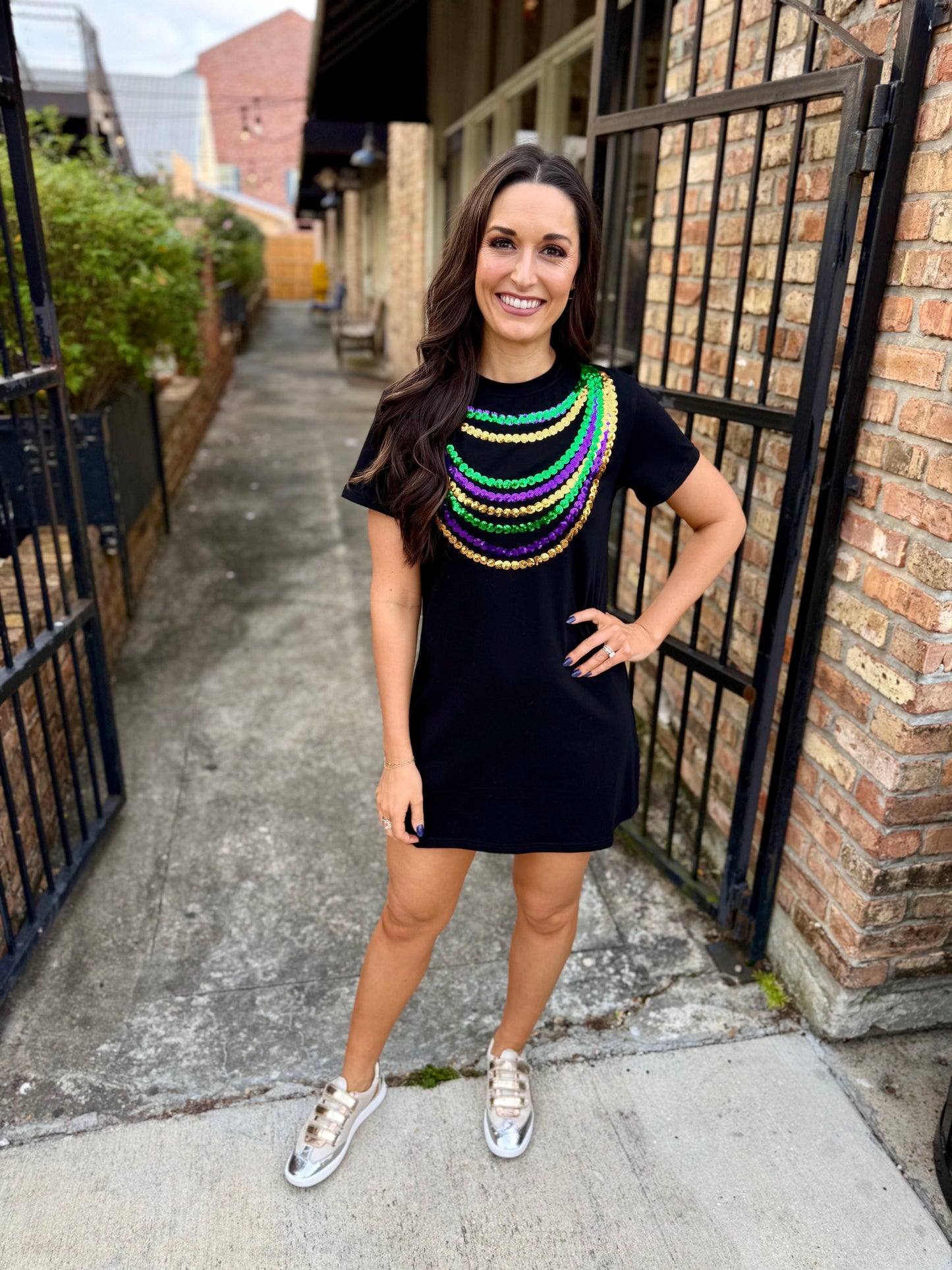 Mardi Gras Bead Dress- Black