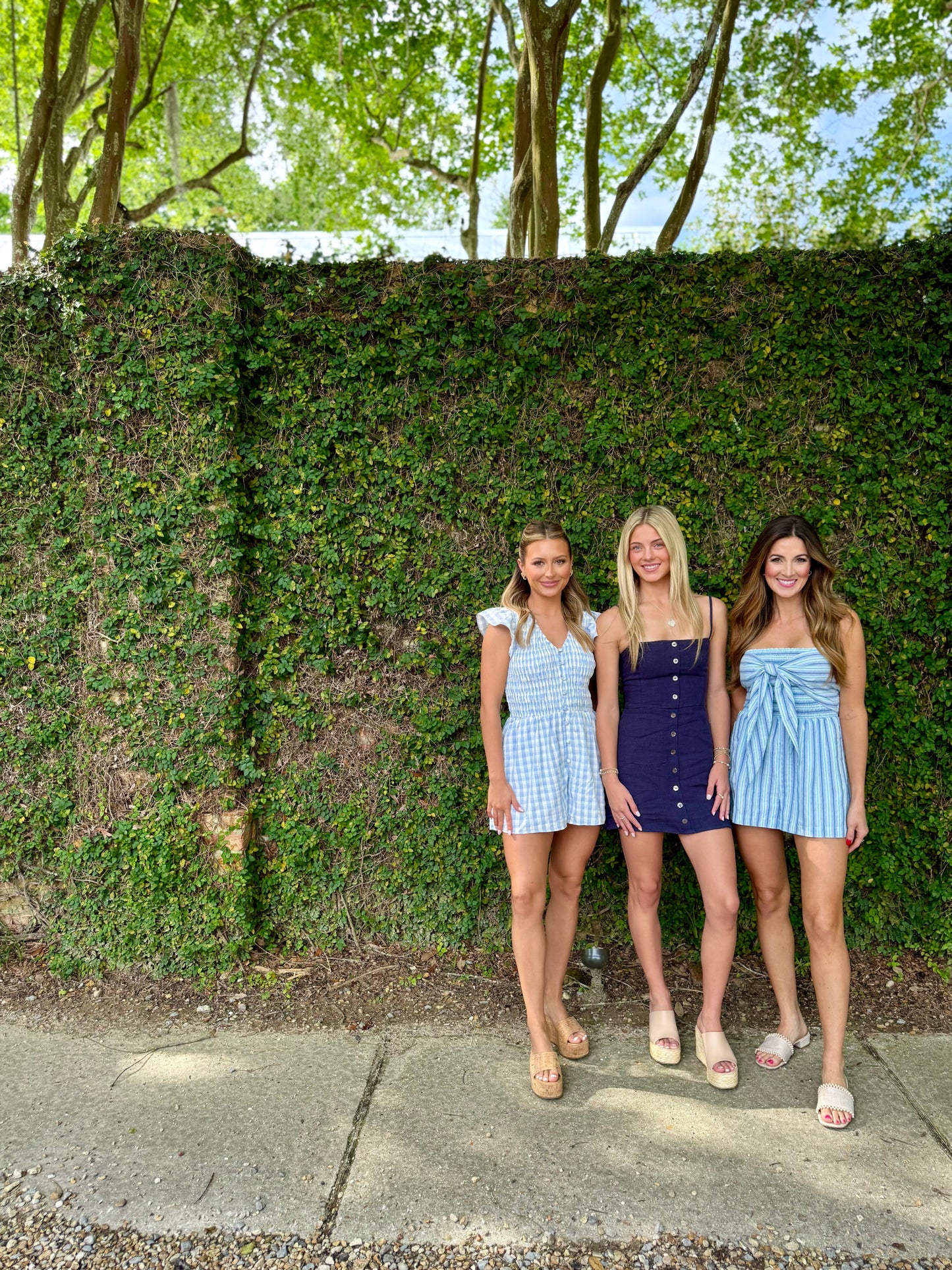 Starlet Gingham Romper- Sky Blue