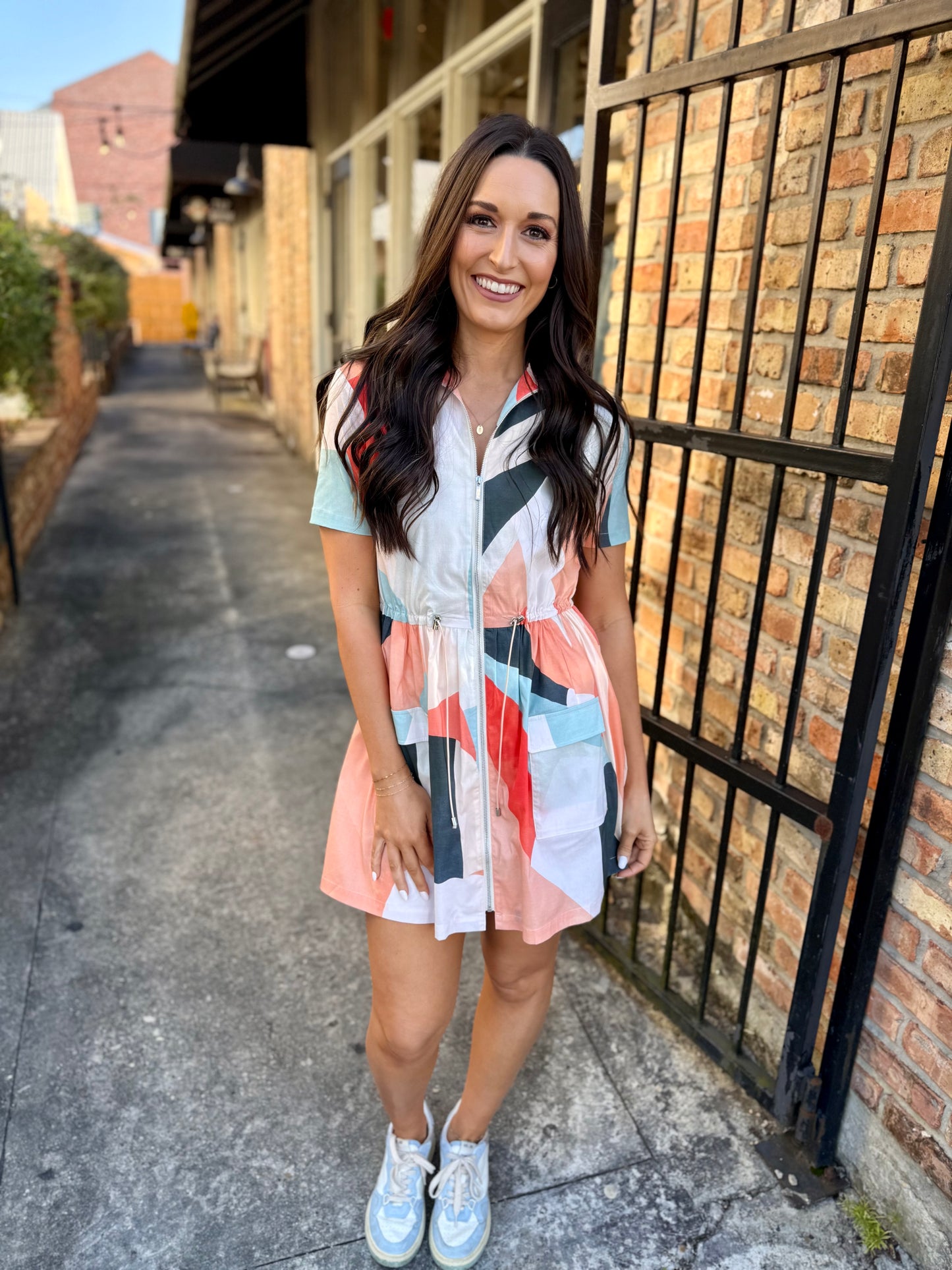 Prism Zip Dress- Multi