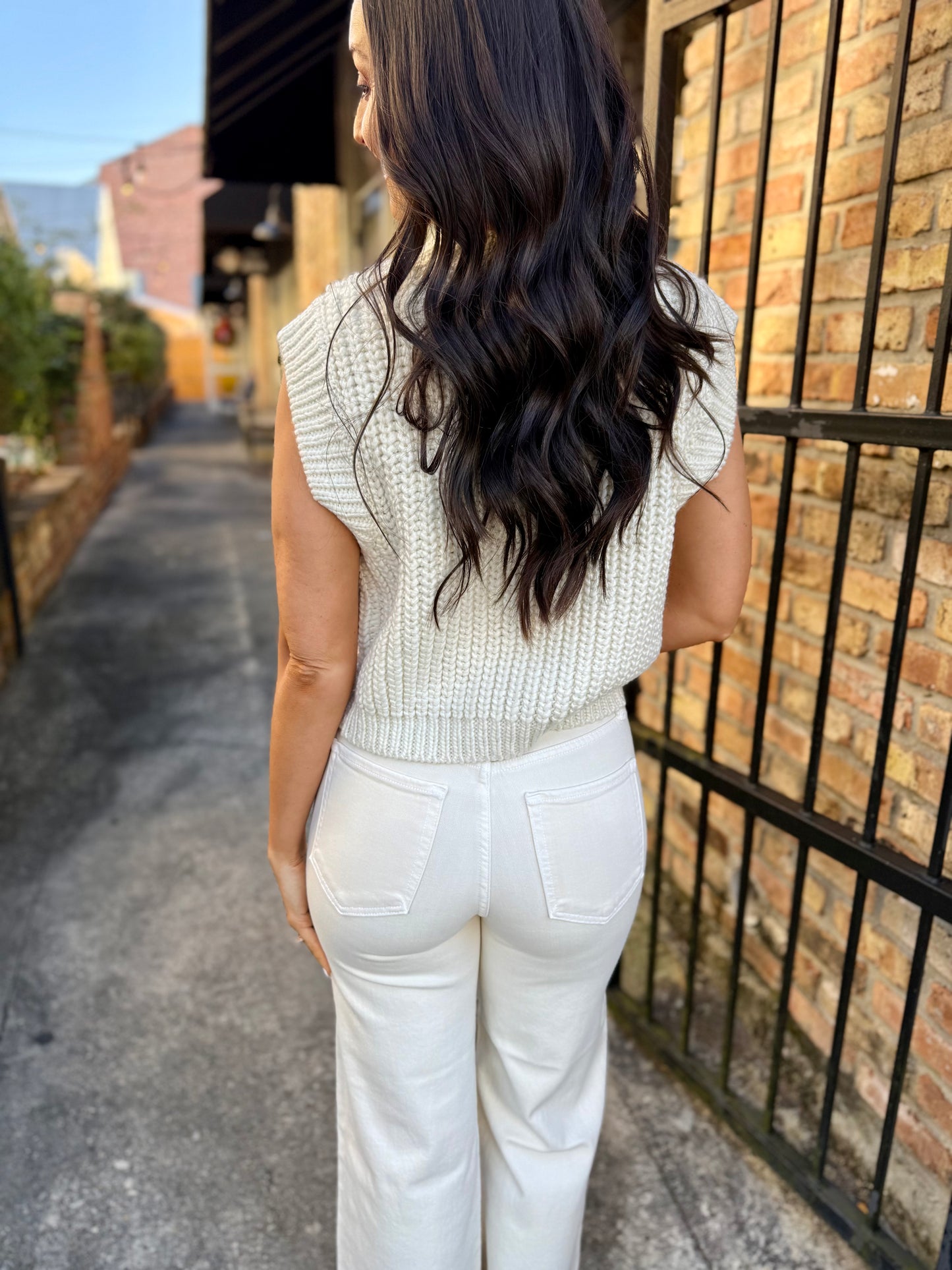 Chunky Handknit Tank- Ivory