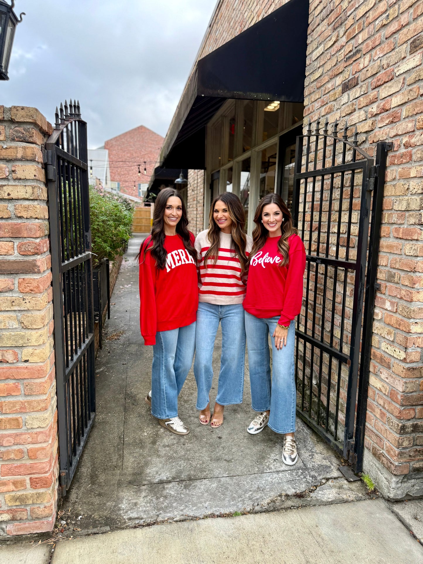 Believe Crown Sweater- Red/White