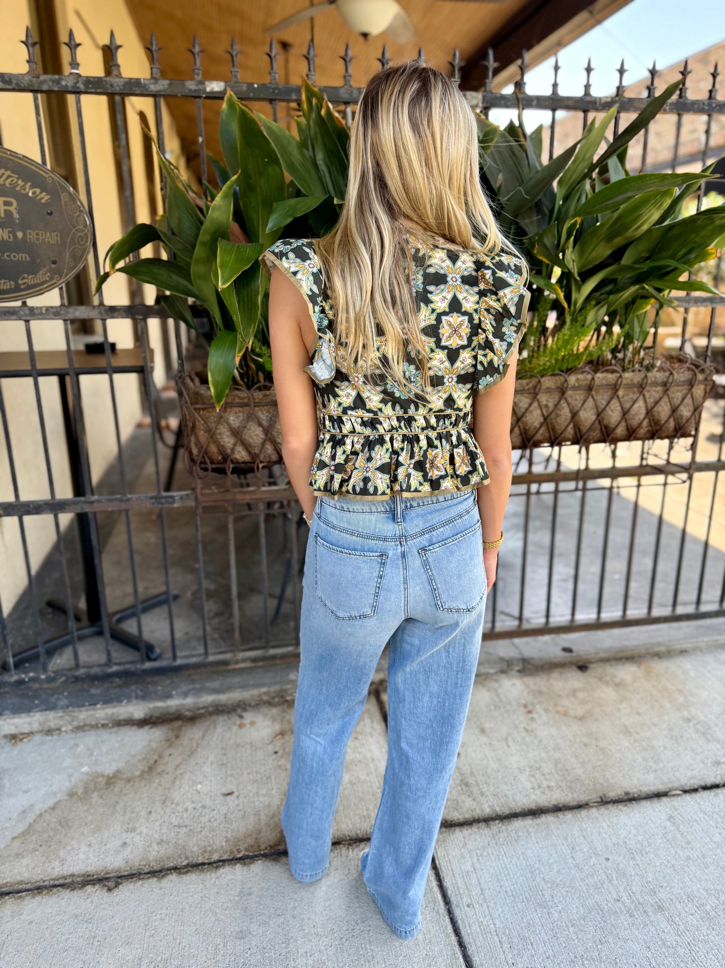 Talia Top- Luxe Trellis
