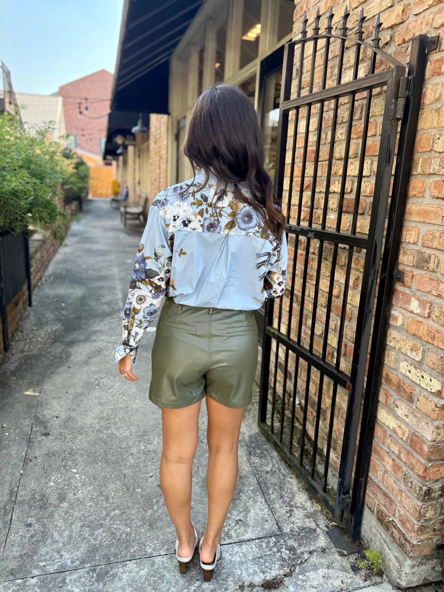 Jefferson Floral Top- Chambray