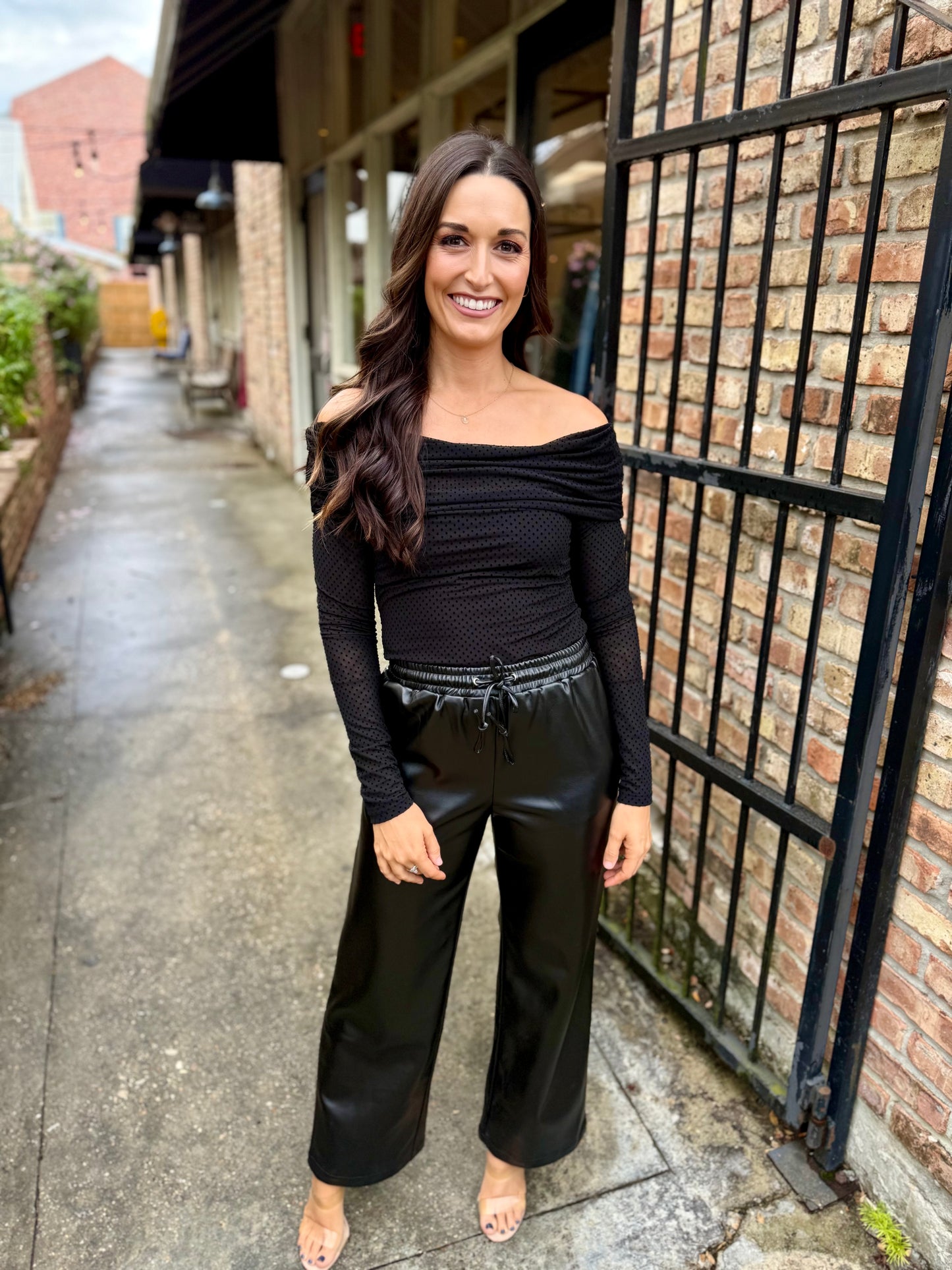 Z Supply Whimsy Off the Shoulder Mesh Top- Black