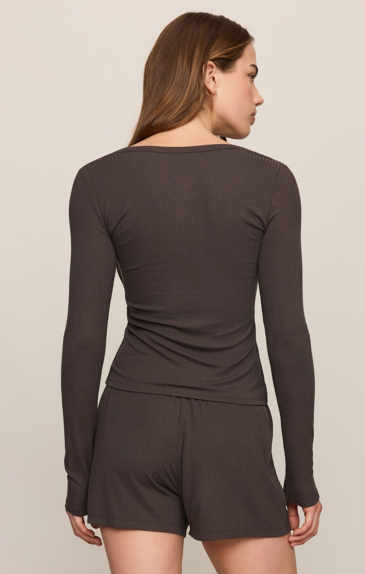 Z Supply Just Right LS Top- Cocoa Bean