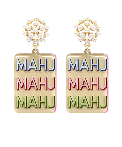 Mahjong Acrylic Earrings