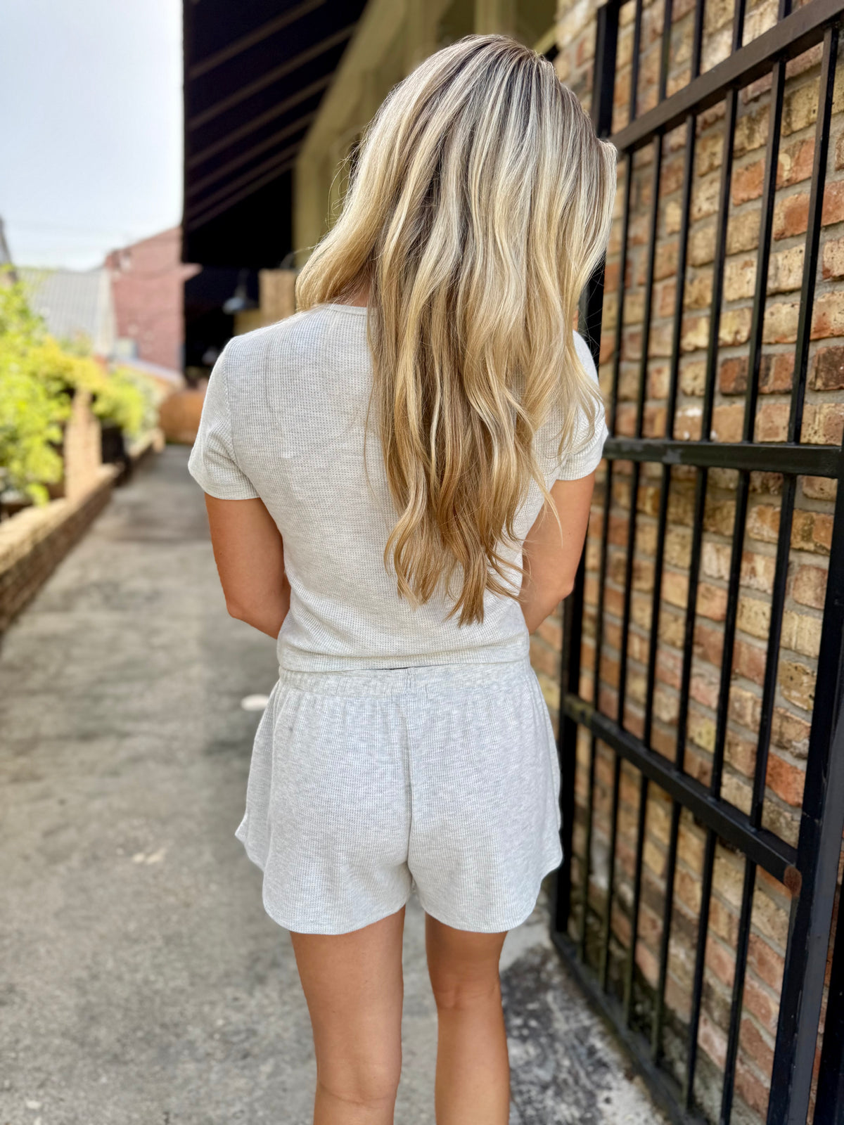 Z Supply Waffle Short- Feather Grey
