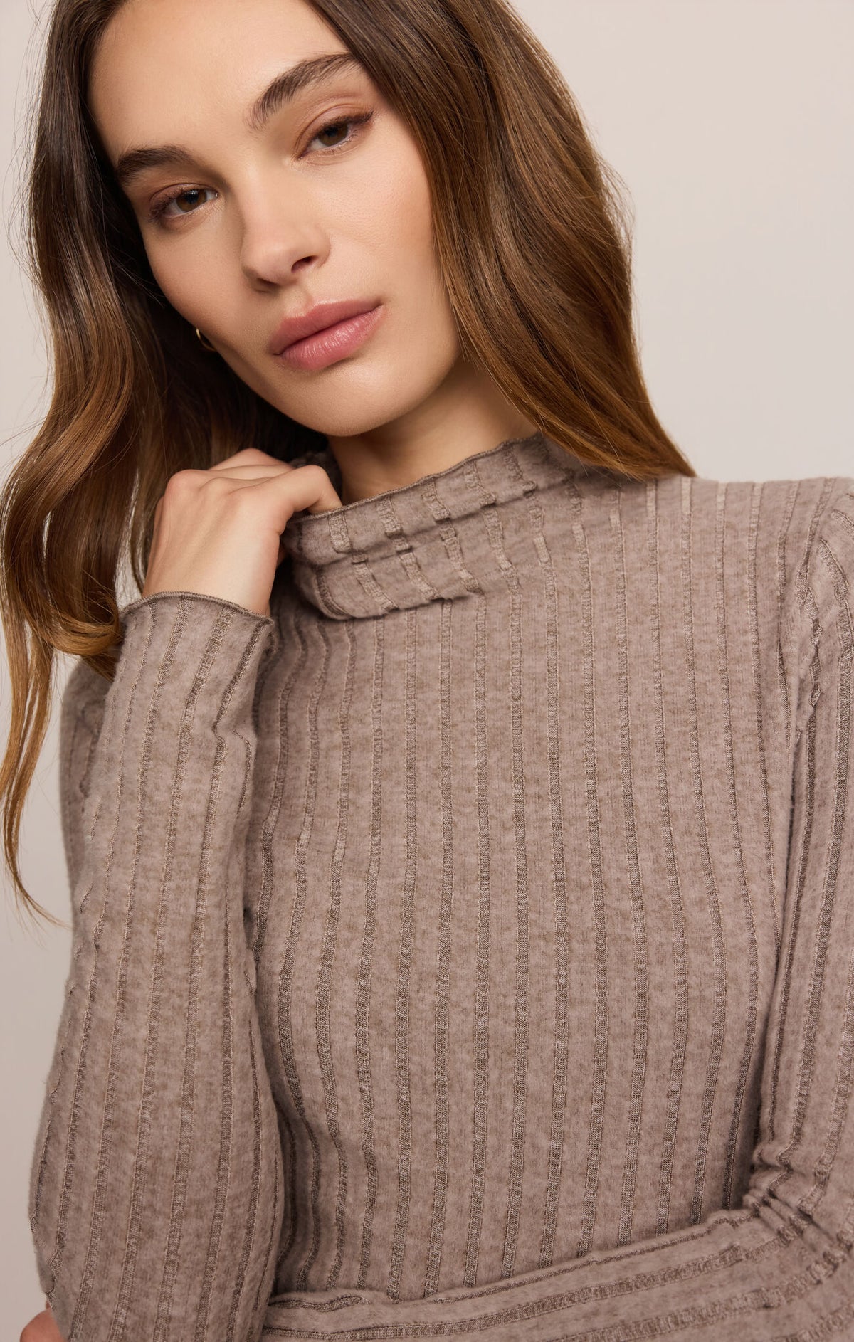 Z Supply Hattie LS Top- Heather Ash